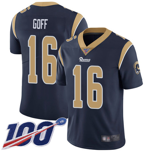 Los Angeles Rams Limited Navy Blue Men Jared Goff Home Jersey NFL Football #16 100th Season Vapor Untouchable->youth nfl jersey->Youth Jersey